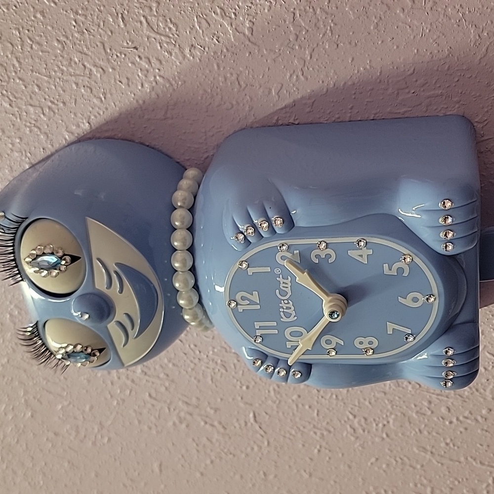 Jeweled Serenity Blue Lady Kit-Cat Klock clock SUPER RARE - Picture 5 of 7